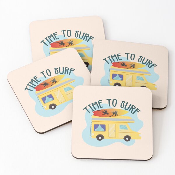 Item preview, Yellow Van with Surfboard Sticker - Time to Surf designed and sold by Paper Hearteu.