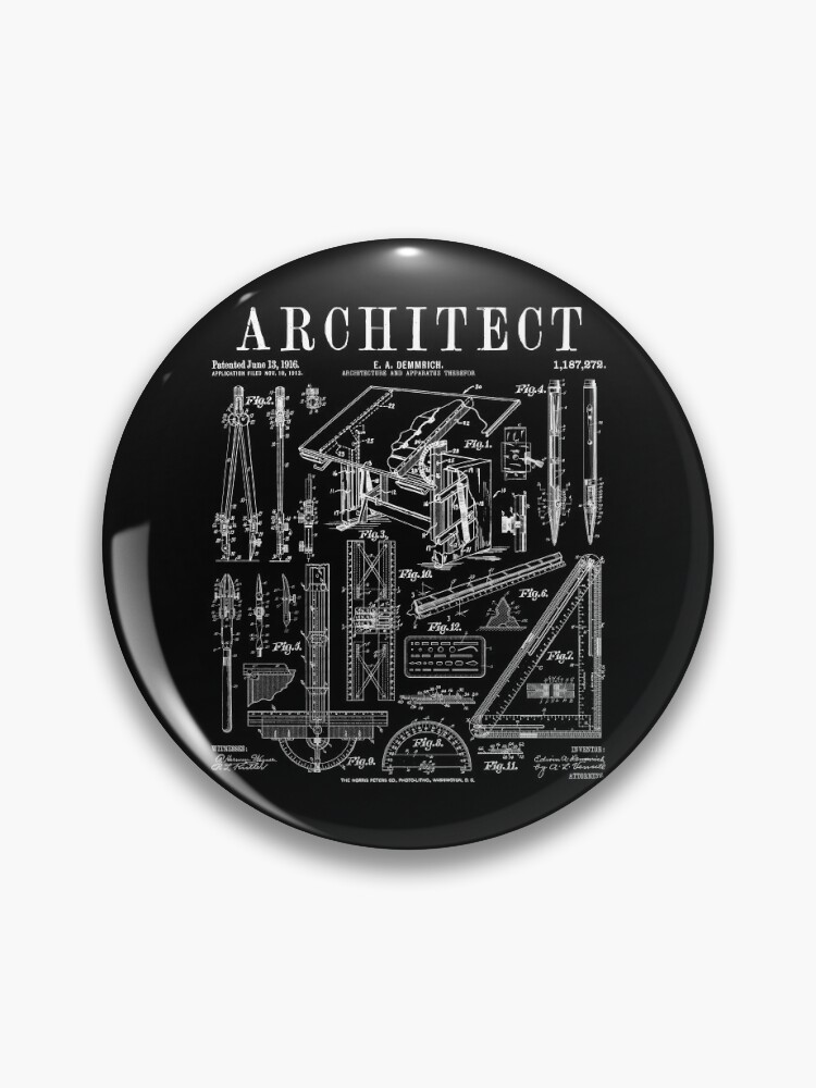 Architect Architecture Student Tools Vintage Patent Print Pin for Sale by  GrandeDuc