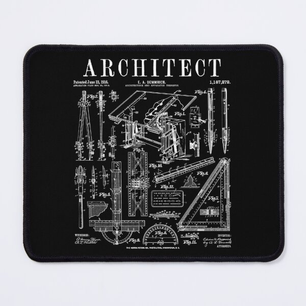 Item preview, Architect Architecture Student Tools Vintage Patent Print designed and sold by GrandeDuc.