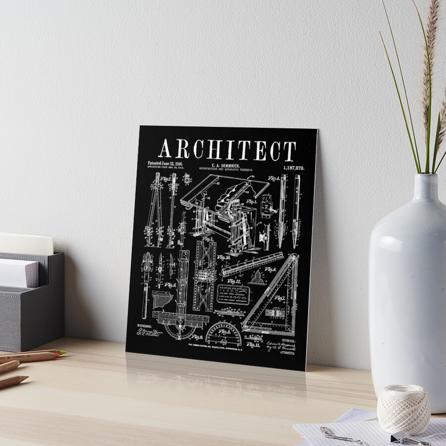 Architect Architecture Student Tools Vintage Patent Print