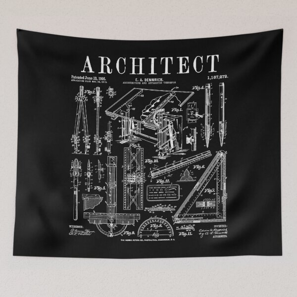 Item preview, Architect Architecture Student Tools Vintage Patent Print designed and sold by GrandeDuc.