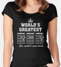 F chord DAD Funny Guitar Tee- Unique Father's Day Gift Women's Fitted Scoop T-Shirt