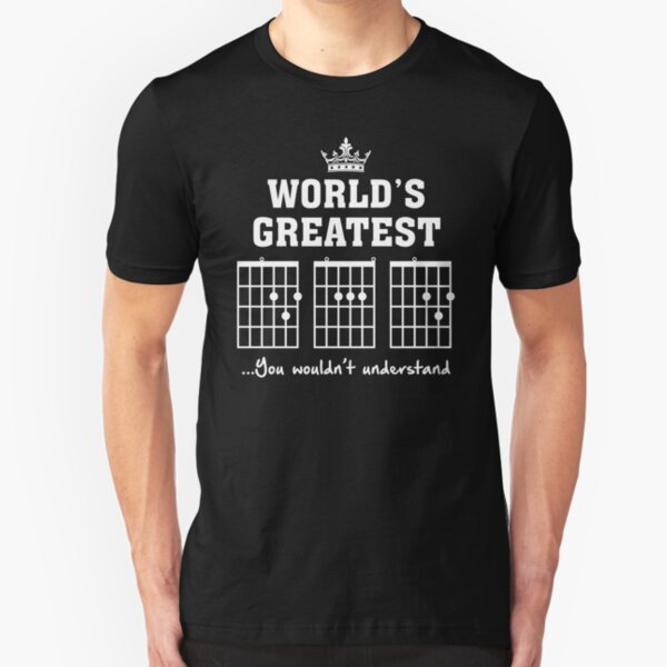 F chord DAD Funny Guitar Tee- Unique Father's Day Gift Slim Fit T-Shirt