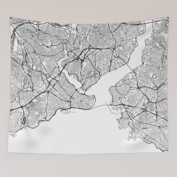 Item preview, Istanbul map minimalist in black and white designed and sold by DesireeVDA.