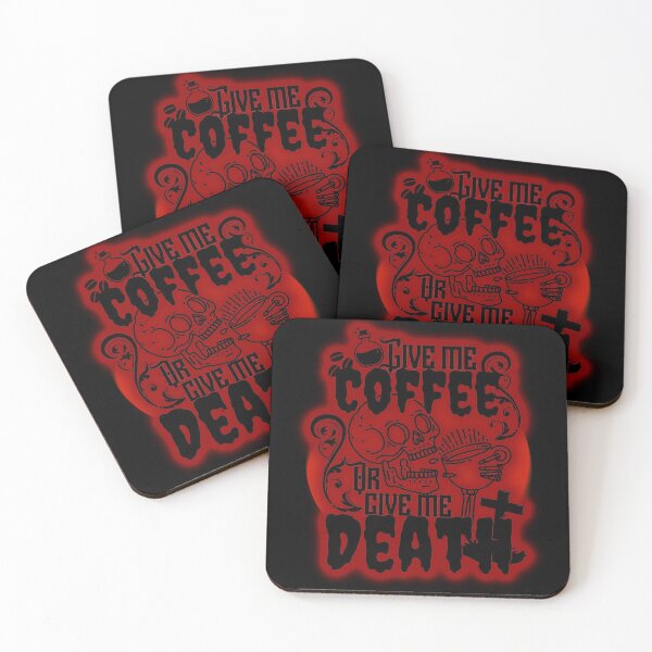 Item preview, Give me coffee or give me death - red glow designed and sold by BloodshotBelle.