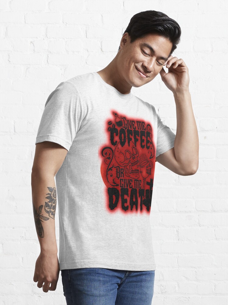 Give Me Coffee or Give Me Death Red T-Shirt, Small - Blackout Coffee Co.