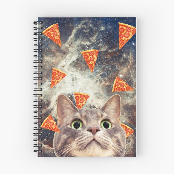 Item preview, Cat in flying pizza space, Cat Art, Collage Art, Surrealism designed and sold by avit1.