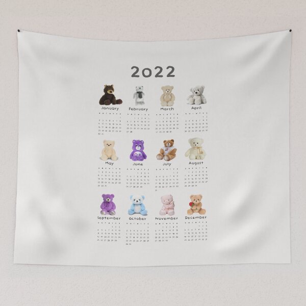 Item preview, 2022 Cute Fluffy bears calendar designed and sold by SerenaChoe.