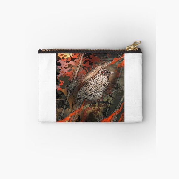 Item preview, Fire bird songbird perched in a flaming field designed and sold by sandpaperdaisy.