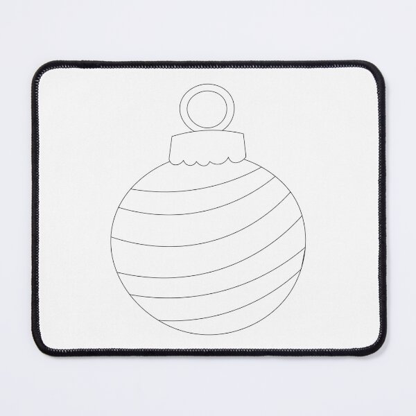 Item preview, COLOUR ME! Happy Christmas Stripey Bauble, black and white, colouring page style, colour your own Christmas card, sticker, t-shirt, bag, art print, notebook cover! Great gift for kids! designed and sold by Susan Marie Williams.