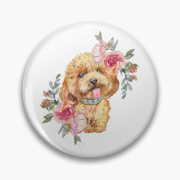 Item preview, Cute Labradoodle Puppy Dog with Flowers  designed and sold by adriana-holmes.