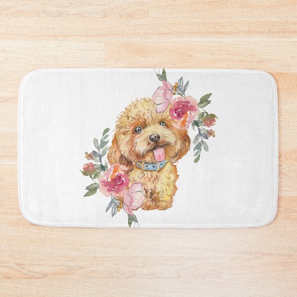 Item preview, Cute Labradoodle Puppy Dog with Flowers  designed and sold by adriana-holmes.
