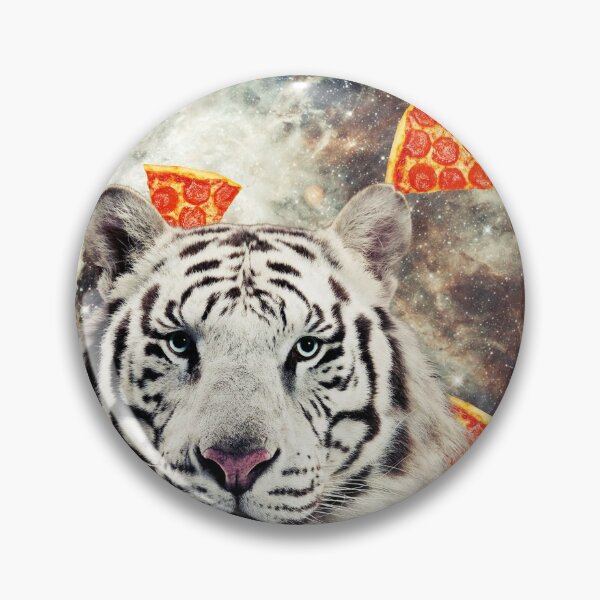 Item preview, Tiger in flying pizza space, Tiger Art, Collage Art, Surrealism designed and sold by avit1.