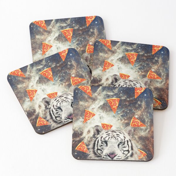 Item preview, Tiger in flying pizza space, Tiger Art, Collage Art, Surrealism designed and sold by avit1.