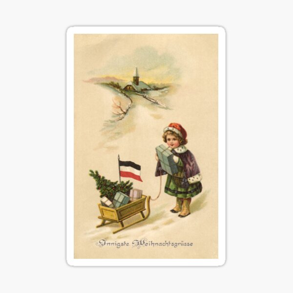 Weihnachtskarte aus dem 1. Weltkrieg Sticker