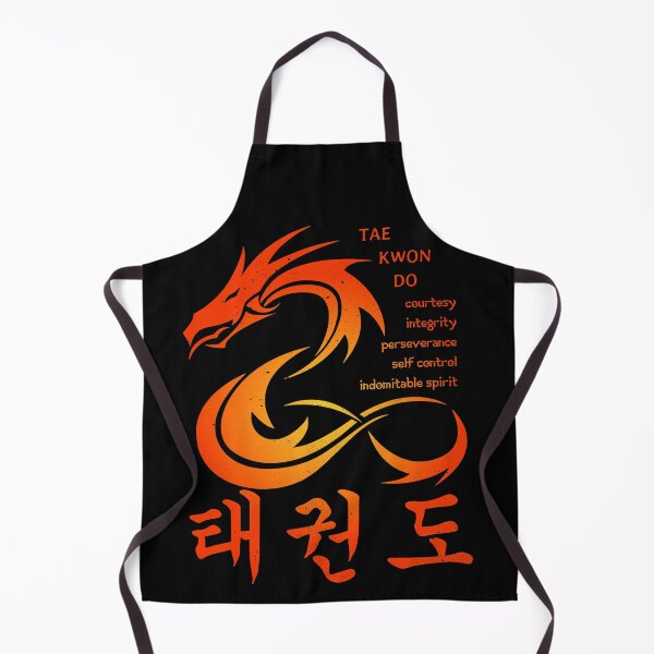Item preview, Martial Arts Dragon in Color with Korean Taekwondo Symbols and 5 TKD Tenets designed and sold by FunWearVM.