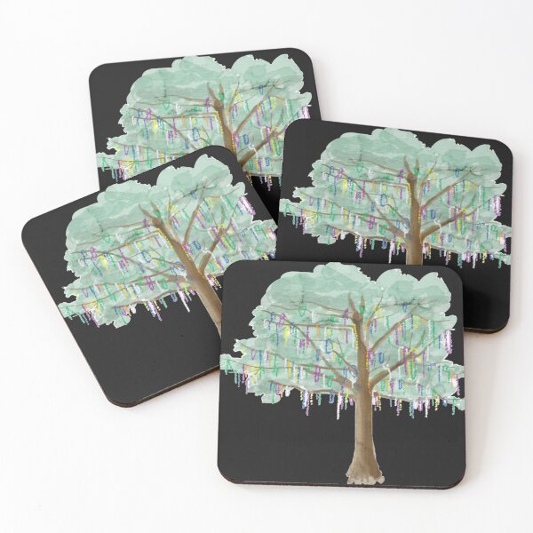 Item preview, Mardi Gras Tree - watercolor   designed and sold by GracefullyLA.
