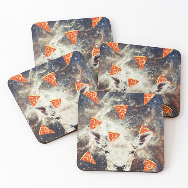 Item preview, Deer in flying pizza space, Deer Art, Collage Art, Surrealism designed and sold by avit1.