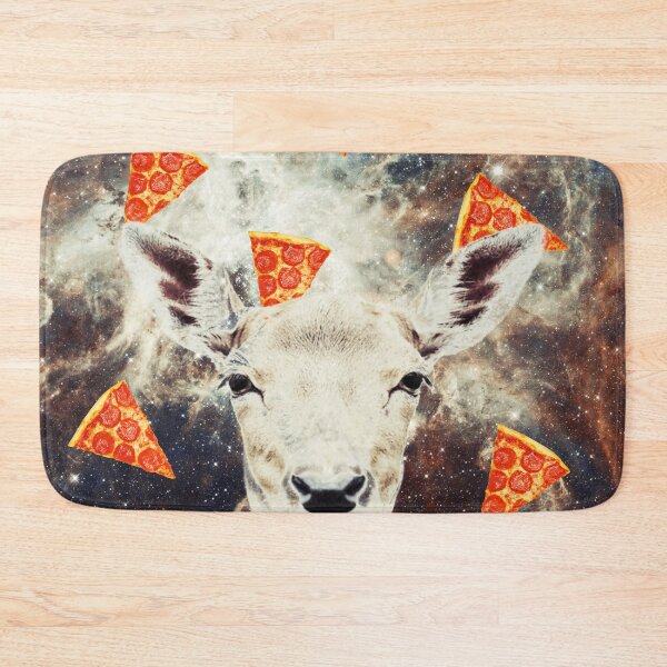 Item preview, Deer in flying pizza space, Deer Art, Collage Art, Surrealism designed and sold by avit1.
