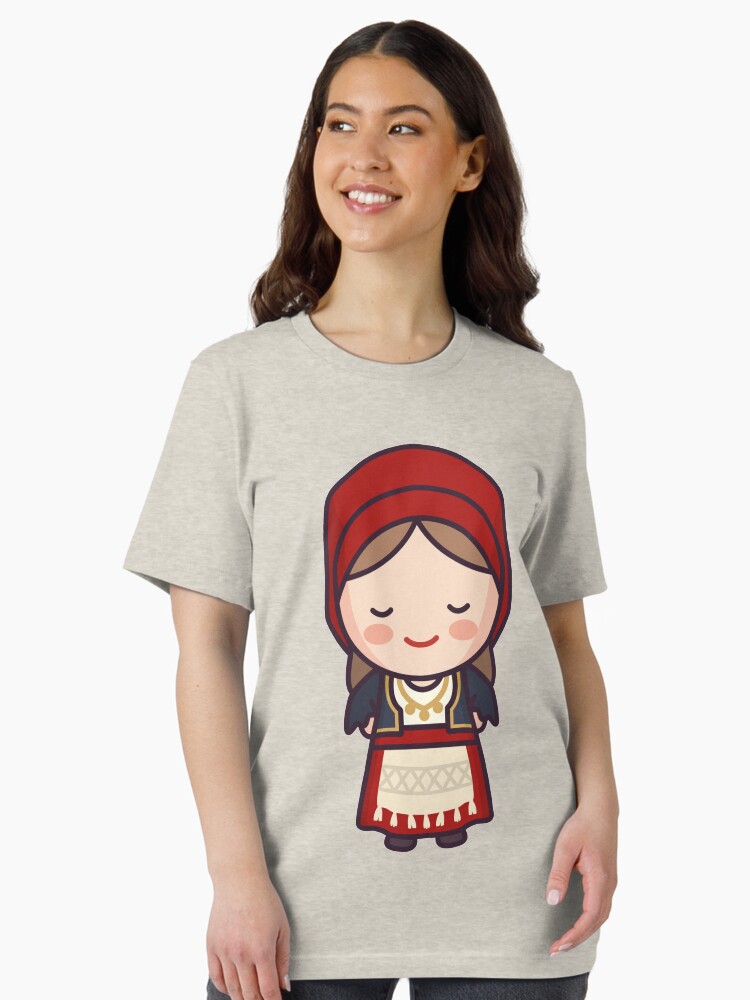 Greek Traditional Dress Animated Girl Essential T-Shirt
