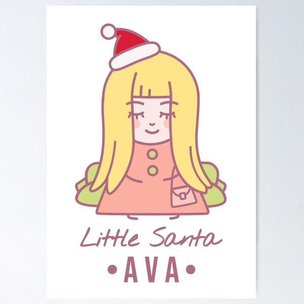 Item preview, Little Santa Ava | Blonde girl with a crown on her head and a bag sits on the couch  designed and sold by AnnaRuz.