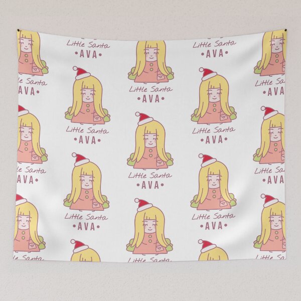 Item preview, Little Santa Ava | Blonde girl with a crown on her head and a bag sits on the couch  designed and sold by AnnaRuz.