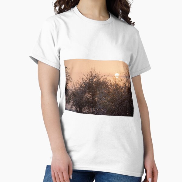 Hazy Orange Orchard Sunset Classic T-Shirt