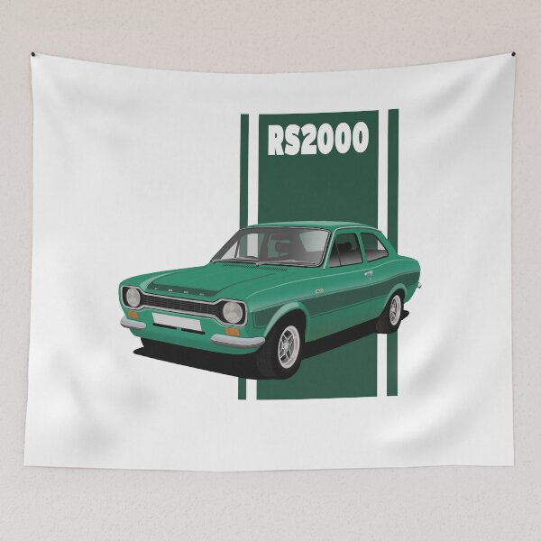 Item preview, Ford Escort Mk1 RS2000 Modena Green Art Illustration designed and sold by Hamilton illustrations.