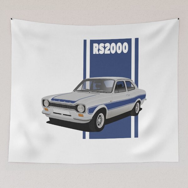 Item preview, Ford Escort Mk1 RS2000 Diamond White Art Illustration designed and sold by Hamilton illustrations.