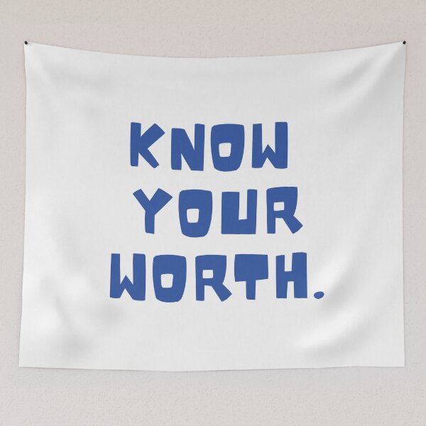 Item preview, Know your worth positive quote designed and sold by Coolclassy.