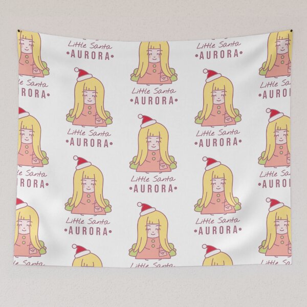 Item preview,  Little Santa Aurora | Blonde girl with a crown on her head and a bag sits on the couch  designed and sold by AnnaRuz.