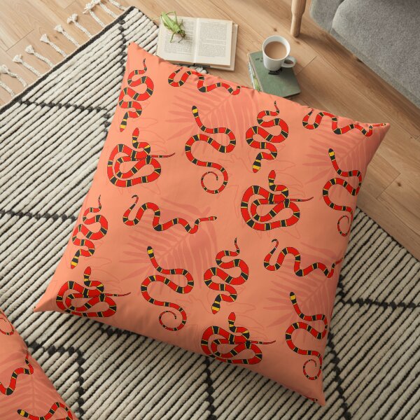 Coral Snakes Serpent Pattern Floor Pillow