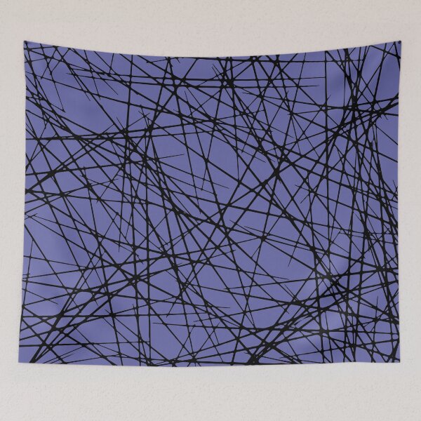 Item preview, Black and Periwinkle Criss Cross Line Pattern - Pantone 2022 Color of the Year Very Peri 17-3938 designed and sold by ColorOfTheYears.