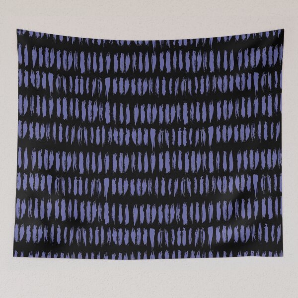 Item preview, Black and Periwinkle Stripe Dash Lines Pattern - Pantone 2022 Color of the Year Very Peri 17-3938 designed and sold by ColorOfTheYears.