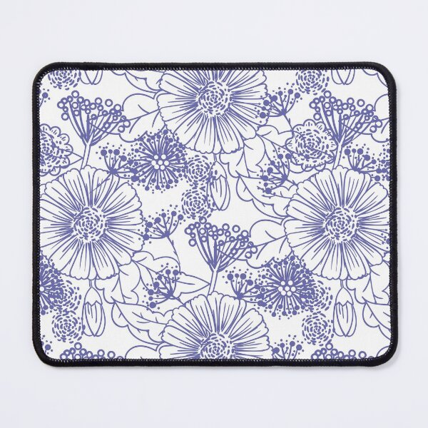 Item preview, Periwinkle and White Hand Drawn Floral Pattern - Pantone 2022 Color of the Year Very Peri 17-3938 designed and sold by ColorOfTheYears.