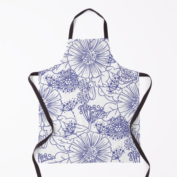 Item preview, Periwinkle and White Hand Drawn Floral Pattern - Pantone 2022 Color of the Year Very Peri 17-3938 designed and sold by ColorOfTheYears.