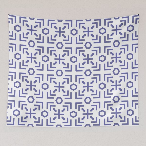 Item preview, Periwinkle and White Art Deco Abstract Pattern - Pantone 2022 Color of the Year Very Peri 17-3938 designed and sold by ColorOfTheYears.
