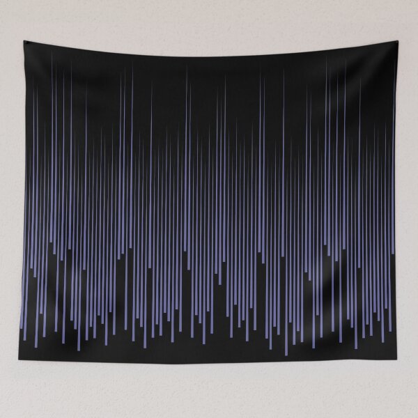 Item preview, Black and Periwinkle Frequency Line Art Pattern - Pantone 2022 Color of the Year Very Peri 17-3938 designed and sold by ColorOfTheYears.