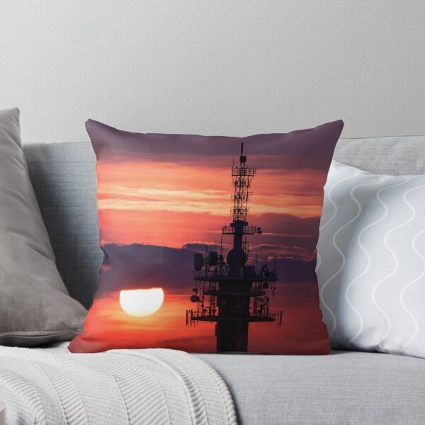 Item preview, Steel tower with antennas with the beautiful red sunset as a background designed and sold by aquapixel.