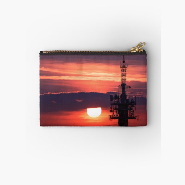 Item preview, Steel tower with antennas with the beautiful red sunset as a background designed and sold by aquapixel.