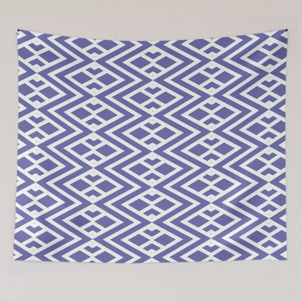 Item preview, Periwinkle and White Diamond Shape Pattern 2 - Pantone 2022 Color of the Year Very Peri 17-3938 designed and sold by ColorOfTheYears.
