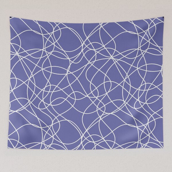 Item preview, Periwinkle and White Scribble Mosaic Pattern Pairs Pantone 2022 Color of the Year Very Peri 17-3938 designed and sold by ColorOfTheYears.