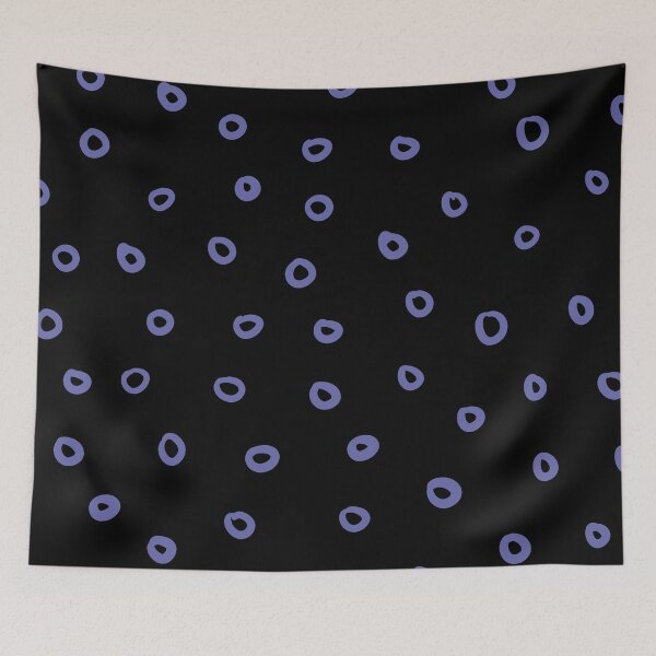 Item preview, Black and Periwinkle Simple Hoop Circle Pattern - Pantone 2022 Color of the Year Very Peri 17-3938 designed and sold by ColorOfTheYears.