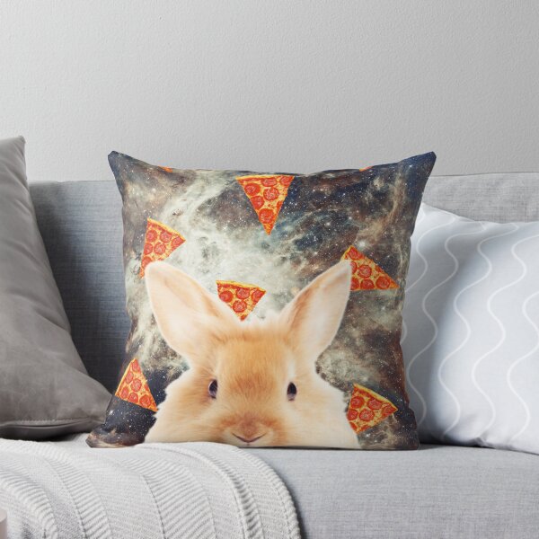 Item preview, Bunny in flying pizza space, Rabbit, Collage Art, Surrealism designed and sold by avit1.