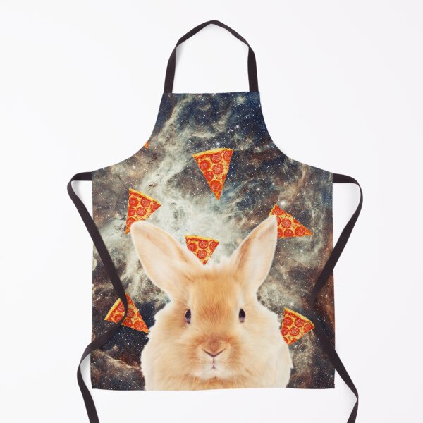 Item preview, Bunny in flying pizza space, Rabbit, Collage Art, Surrealism designed and sold by avit1.