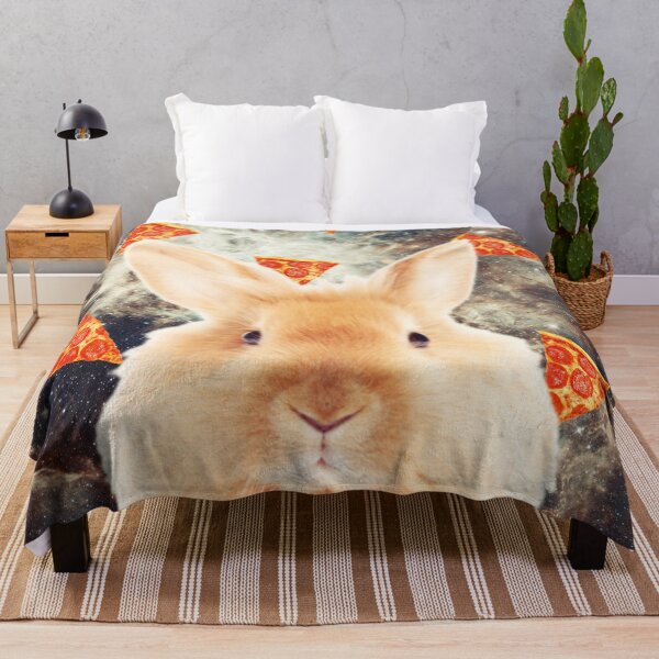 Item preview, Bunny in flying pizza space, Rabbit, Collage Art, Surrealism designed and sold by avit1.