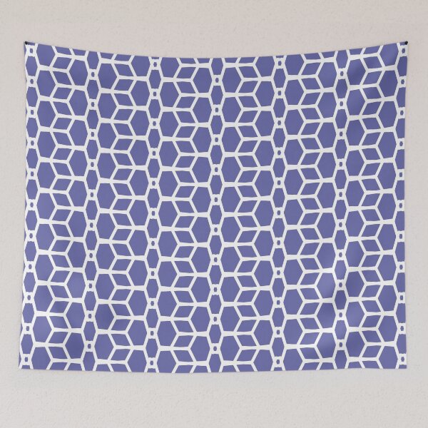 Item preview, Periwinkle and White Tessellation Line Pattern 4 - Pantone 2022 Color of the Year Very Peri 17-3938 designed and sold by ColorOfTheYears.