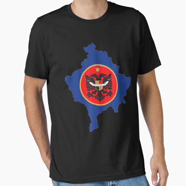 Vista previa del artículo con la obra «Camiseta ejército de kosovo dardania escudo de armas albaneses uqk uck», diseñado y vendido por StacyHenderson1.