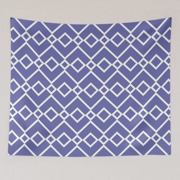 Item preview, Periwinkle and White Tessellation Line Pattern 23 - Pantone 2022 Color of the Year Very Peri 17-3938 designed and sold by ColorOfTheYears.