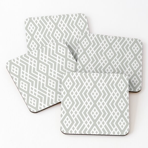 Item preview, Green and White Shape Mosaic Pattern 3 - Pratt and Lamberts 2022 Color of the Year Gray Mist 419B designed and sold by ColorOfTheYears.